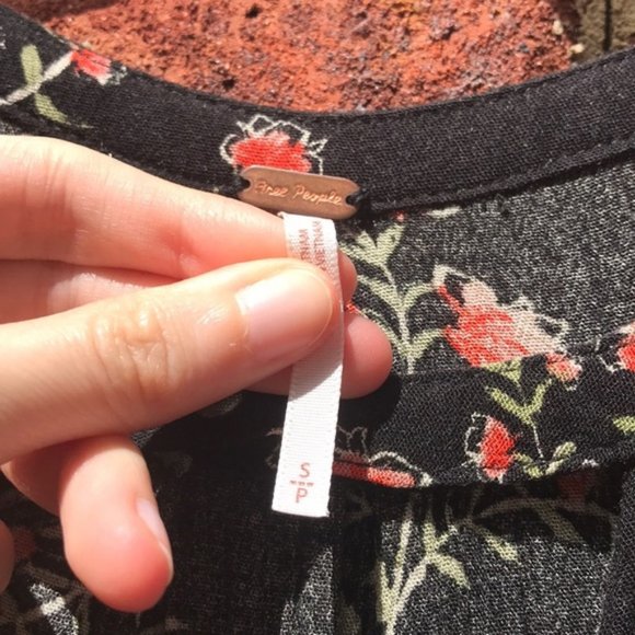 Free People Tree Swing Black Floral Tunic Dress - Picture 5 of 10